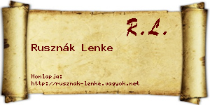 Rusznák Lenke névjegykártya